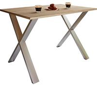 VCM Premium Holz Esstisch | H. 76 x B. 110 x T. 50 cm | Küchentisch Speisetisch Tisch Xona X Blanc