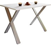 VCM Premium Holz Esstisch | H. 76 x B. 110 x T. 50 cm | Küchentisch Speisetisch Tisch Xona X Blanc