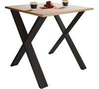 VCM Premium Table de salle à manger en bois | H. 76 x L. 80 x P. 50 cm | Table de cuisine Table de salle à manger Xona X