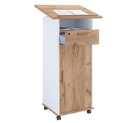 VCM Pupitre en Bois pupitre Mobile Table Haute roulante roulettes tiroir Porte Melta Pupitre en Bois pupitre Mobile Table Haute roulante roulettes tiroir Porte Melta Blanc/Chêne Miel