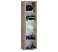 VCM Rasato L Étagère en bois pour CD/DVD et livres Dimensions (H x l x P) : 77 x 21 x 14 cm