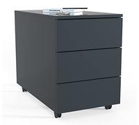 VCM Rollcontainer | Beistellcontainer mit Schubladen |Maße ca. H. 55 x B. 39 x T. 70 cm | Bürocontainer - Dalosa 3 Schubladen Anthracite