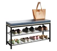 VCM Schuhregal | Maße ca. H. 48 x B. 90 x T. 30 cm | Sitzbank im Industrie Style Design | Schuhbank - Taliro Chêne Miel