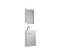 VCM Set d'armoire à glace ou miroir et meuble sous vasque avec lavabo Slito, pour salle de bain (avec armoire à glace, blanc)