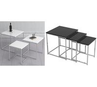 VCM Lot de 3 Tables d'appoint Table Basse Table de Salon Table Basse Glisal Lot de 3 Tables d'appoint Table Basse Table de Salon Table Basse Glisal Noir