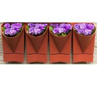 VCM Set de 4 bacs à plantes | Développement et fabrication en Allemagne | Dimensions H. 80 x L. 15 x P. 12 cm | Jardin mural - Bac à fleurs
