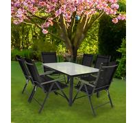 Vcm Set De Meubles De Jardin En Alu Verre Ensemble De Jardin Ensemble De Salle À Manger Table Chaises 140 Ma