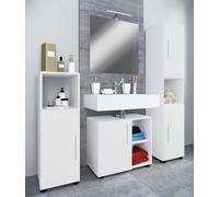 Vcm Set De Meubles De Salle De Bains 4 Pièces Complet Armoire De Salle De Bains Armoire Basse Armoire Haute Flandu Ill