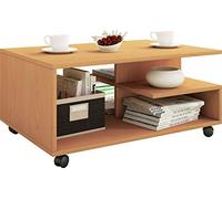 VCM Stango L Table basse en bois à roulettes Dimensions : env. 41 x 80 x 50 cm