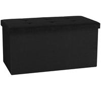 VCM Stoff Sitzbank | Maße ca. H. 38 x B. 76 x T. 38 cm | Kiste für flexiblen Einsatz in Allen Wohnräumen | Aufbewahrungsbox | Sitztruhe - Boxas Anthracite
