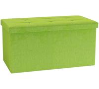 VCM Stoff Sitzbank | Maße ca. H. 38 x B. 76 x T. 38 cm | Kiste für flexiblen Einsatz in Allen Wohnräumen | Aufbewahrungsbox | Sitztruhe - Boxas Vert