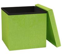 VCM Stoff Sitztruhe | Maße ca. H. 38 x B. 38 x T. 38 cm | Kiste für flexiblen Einsatz in Allen Wohnräumen | Aufbewahrungsbox | Sitzhocker - Boxas Vert
