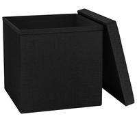 VCM Stoff Sitztruhe | Maße ca. H. 38 x B. 38 x T. 38 cm | Kiste für flexiblen Einsatz in Allen Wohnräumen | Aufbewahrungsbox | Sitzhocker - Boxas Anthracite