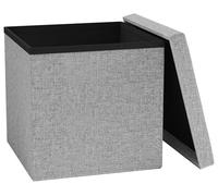 VCM Stoff Sitztruhe | Maße ca. H. 38 x B. 38 x T. 38 cm | Kiste für flexiblen Einsatz in Allen Wohnräumen | Aufbewahrungsbox | Sitzhocker - Boxas Gris