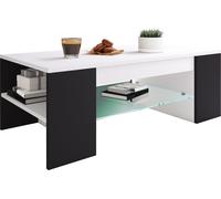 VCM Table basse en bois avec verre de sécurité trempé | Table de salon avec suffisamment d'espace de rangement | Dimensions env. H. 35 x L. 100 x P. 50 cm | Table de salon - Tunas