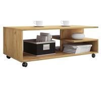 VCM Table Basse en Bois Table de Salon sur Roulettes Table Basse Stango XL Chêne Miel
