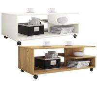 VCM Table basse en bois Table de salon sur roulettes Table basse Stango XL Table basse en bois Table de salon sur roulettes Table basse Stango XL Blanc