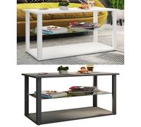 VCM Table basse en bois Table de salon Table d'appoint en verre Wanilo L Table basse en bois Table de salon Table d'appoint en verre Wanilo L Gris