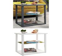 VCM Table basse en bois Table de salon Table d'appoint en verre Wanilo M Table basse en bois Table de salon Table d'appoint en verre Wanilo M Blanc