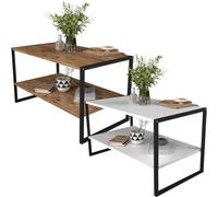 VCM Table basse en bois Table de salon Table d'appoint Table de rangement Insasi L Table basse en bois Table de salon Table d'appoint Table de rangement Insasi L Blanc