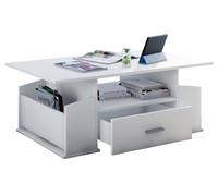 VCM Table basse Junata, avec tiroir, 44 x 110 x 52 cm (blanc)