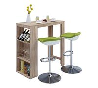 VCM Table de Bar en Bois Table de bistrot Table Haute de Bar Oktola Table de Bar en Bois Table de bistrot Table Haute de Bar Oktola Chêne Sonoma