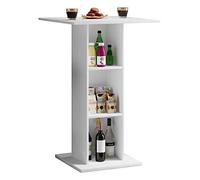 VCM Table de Bar en Bois Table de bistrot Table Haute de Bar Standos Table de Bar en Bois Table de bistrot Table Haute de Bar Standos Blanc