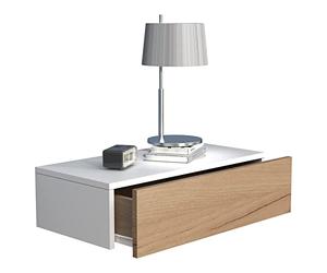 VCM Table de chevet avec tiroir mural et étagère murale - Dimensions : env. 15 x 60 x 30 cm - Usal M 60 cm