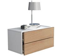 VCM Tiroir Mural en Bois Table de Chevet Murale Console Table de Chevet Usal L 60 cm Blanc/Chêne Miel