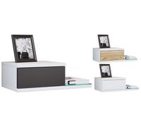 VCM Tiroir mural en bois Table de chevet murale Tiroir Console Table de chevet Konsila M Tiroir mural en bois Table de chevet murale Tiroir Console Table de chevet Konsila M Blanc