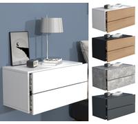 VCM Tiroir mural en bois Table de chevet murale Tiroir Console Table de chevet Usal L 60 cm Tiroir mural en bois Table de chevet murale Tiroir Console Table de chevet Usal L 60 cm Blanc