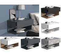 VCM Tiroir mural en bois Table de chevet murale Tiroir Console Table de chevet Usal XL 60 cm Tiroir mural en bois Table de chevet murale Tiroir Console Table de chevet Usal XL 60 cm Gris