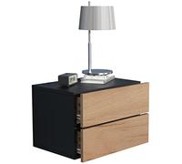 VCM Tiroir Mural en Bois Table de Chevet Murale Tiroir Console Table de Nuit Usal L 45 cm Tiroir Mural en Bois Table de Chevet Murale Tiroir Console Table de Nuit Usal L 45 cm Noir/Chêne Miel