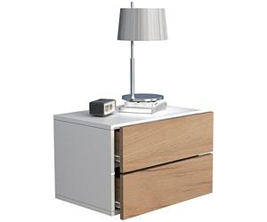 VCM Tiroir Mural en Bois Table de Chevet Murale Tiroir Console Table de Nuit Usal L 45 cm Tiroir Mural en Bois Table de Chevet Murale Tiroir Console Table de Nuit Usal L 45 cm Blanc/Chêne Miel