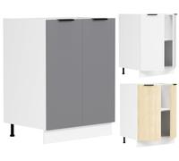 Fasola meuble bas de cuisine 60 cm 2 portes blanc.