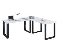 VCM VCM Bureau en bois | Bureau d'angle simple | 160x160 | Forme en L à gauche ou à droite | Table de travail Plateau de 50 cm de profondeur | Table d'ordinateur Meubles de bureau - Lona U