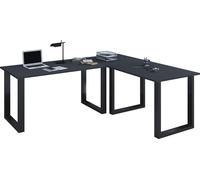 VCM VCM Bureau en bois | Bureau d'angle simple | 160x160 | Forme en L à gauche ou à droite | Table de travail Plateau de 50 cm de profondeur | Table d'ordinateur Meubles de bureau - Lona U