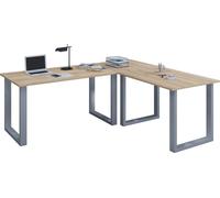VCM VCM Bureau en bois | Bureau d'angle simple | 160x160 | Forme en L à gauche ou à droite | Table de travail Plateau de 50 cm de profondeur | Table d'ordinateur Meubles de bureau - Lona U