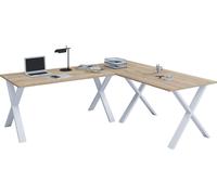 VCM VCM bureau en bois | bureau d'angle simple | 220x160 | forme en L à gauche ou à droite | table de travail plateau 80 cm de profondeur | table d'ordinateur mobilier de bureau - Lona X