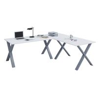 VCM VCM bureau en bois | bureau d'angle simple | 220x160 | forme en L à gauche ou à droite | table de travail plateau 80 cm de profondeur | table d'ordinateur mobilier de bureau - Lona X