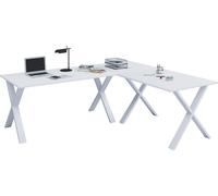 VCM VCM bureau en bois | bureau d'angle simple | 220x160 | forme en L à gauche ou à droite | table de travail plateau 80 cm de profondeur | table d'ordinateur mobilier de bureau - Lona X
