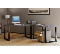 VCM VCM bureau en bois | bureau d'angle simple | 220x190 | forme en L à gauche ou à droite | table de travail plateau 80 cm de profondeur | table d'ordinateur meuble de bureau - Lona U