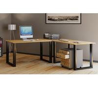 VCM VCM bureau en bois | bureau d'angle simple | 220x190 | forme en L à gauche ou à droite | table de travail plateau 80 cm de profondeur | table d'ordinateur meuble de bureau - Lona U