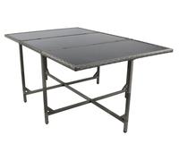 VCM Rotin Table de Balcon Table de Jardin Camping 170x110 Raloso Rotin Table de Balcon Table de Jardin Camping 170x110 Raloso Gris