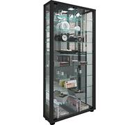 VCM Verre Vitrine Collecteur Stand Lumo Miroir en Bois Noir