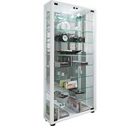 VCM Vitrine en bois vitrine de collection vitrine en verre vitrine debout Lumo Maxi miroir vitrine en bois vitrine de collection vitrine en verre vitrine debout Lumo Maxi miroir blanc