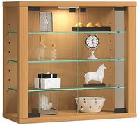 VCM Vitrine en verre à suspendre - Avec verre de sécurité ESG - Dimensions (H x l x P) : 40 x 43 x 18 cm - Moderne et peu encombrante - Vitrine S hêtre