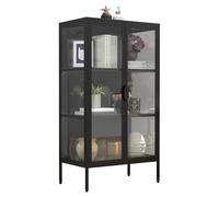 VCM vitrine en Verre Colonne Acier Verre vitrine de Collection vitrine de Verre vitrine de Stand 110x60x35 Floka M Noir