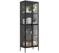 VCM vitrine en Verre Colonne Acier Verre vitrine vitrine de Collection vitrine de Verre vitrine 180x60x35 Floka XXL Noir