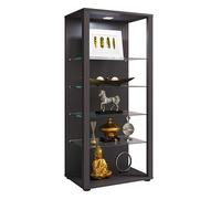 VCM vitrine en Verre Colonne Bois Verre vitrine de Collection vitrine de Verre vitrine de Stand vitrine Glasol LLL Noir